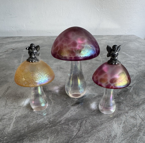 Heron glass iridescent - heron, art