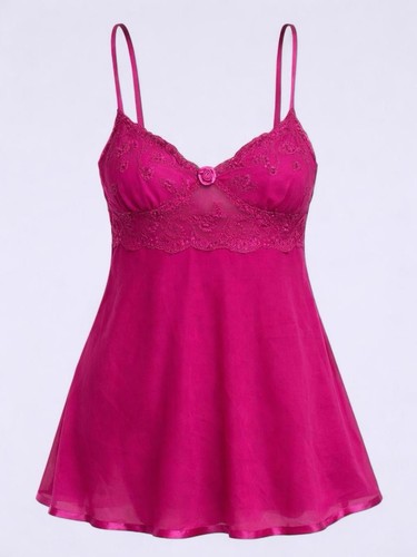Vintage pink mesh babydoll - pink,