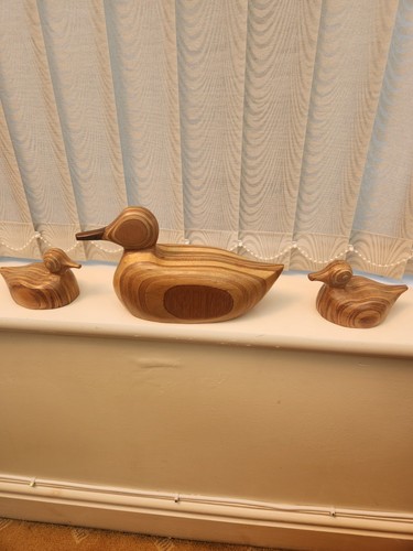 Hand carved wooden ducks - hand,