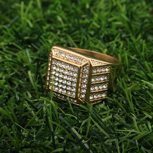 Mens iced pinky ring - pinky, band