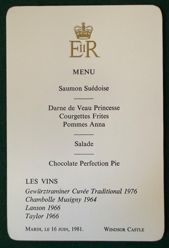 Antique royal dinner menu - antique,
