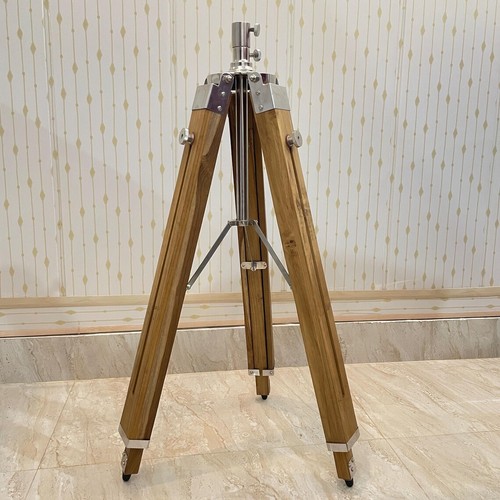 Teak wood tripod floor - tripod, lamp