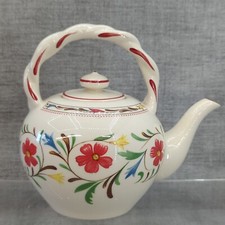 Vintage Adams Pottery Arabesque Limited Edition Ceramic Teapot Red Blue Green 