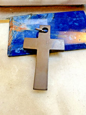 ANTIQUE VICTORIAN VULCANITE CROSS PENDANT 5.6 CM X 3.5 CM 1880S