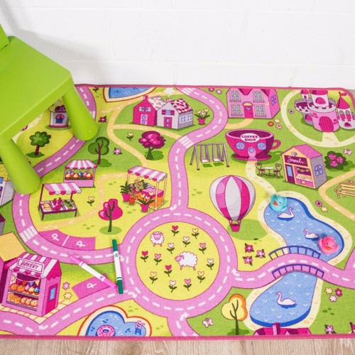 Kids pink fun funfair playmat - kids,