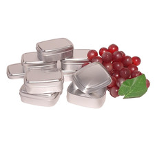 5x Small Silver Empty Metal