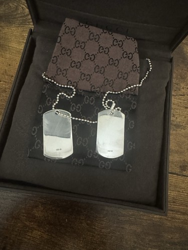 Gucci double dog tag pendant - dog,