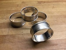 Set Of 4 Hallmarked Sterling Silver Napkin Rings.