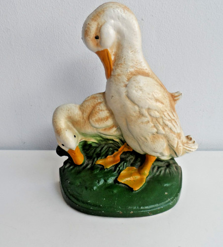 Vintage cast iron goose pair - cast,