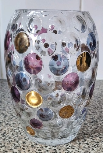Large vintage czech glass - large, vase
