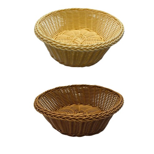 Round pvc woven bread - bread, basket