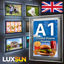 A1 | Slim LED Illuminated Wall Mounted Crystal Frame Poster Display Menu Board 