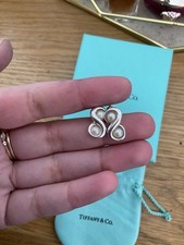 Genuine Tiffany & Co Sterling Silver Pearl Earrings With Box Pouch