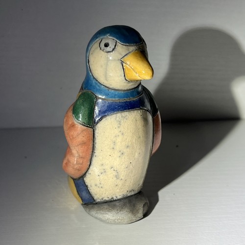 Vtg raku ceramic penguin - vtg,