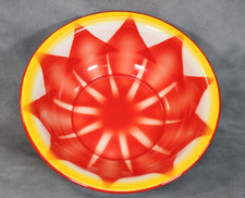 Large Vintage Emo Celje Yugoslavia 30 Enamel Red Yellow Star Fruit Display Bowl