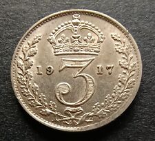 1917 Threepence - King George V - British Silver Coin 