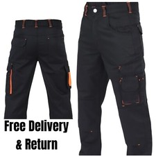 Men Cargo Combat Work Trousers Construction Heavy Duty Knee Pad Pockets Pants UK