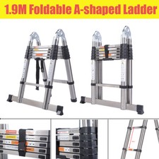 Heavy Duty 3.8M/12.5Ft Multipurpose Telescopic A Frame Ladder Extension Step