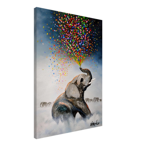 Baby elephant spraying - baby,