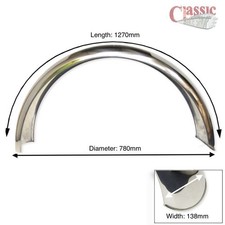 Universal Rear Stainless Steel Mudguard Suits 18" - 19" Inch Wheel 
