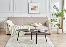 Wooden Oval Coffee Table Mid