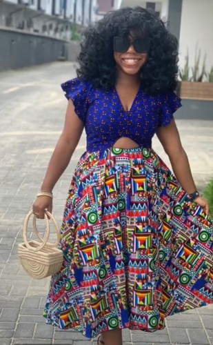 African print women dress - print, women's
