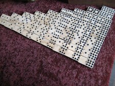 DOUBLE 9 DOMINOES - BULLS EYE AND CROWN DRAUGHTS -- BOXED