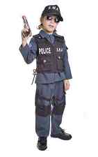 KIDS S.W.A.T. POLICE OFFICER COSTUME CHILDRENS FANCY DRESS SWAT OUTFIT BOYS 4-14