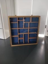 Vintage Glazed Display Box Wall Mounted Curios Trinket Shelf