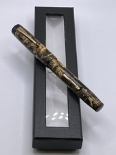 Mentmore Autoflow Fountain Pen Gold Marble 14ct Gold Med Nib 1930’s England