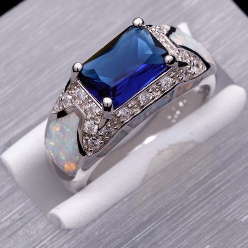 7x10 blue simulated sapphire - simulated,
