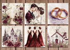 Wedding burgundy card toppers