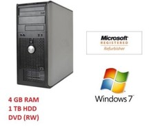 DELL TOWER PC 1TB HDD 4GB RAM