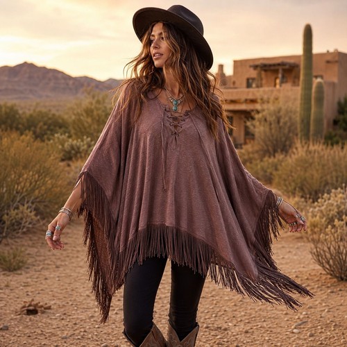 Western fringe cape - fringe, top