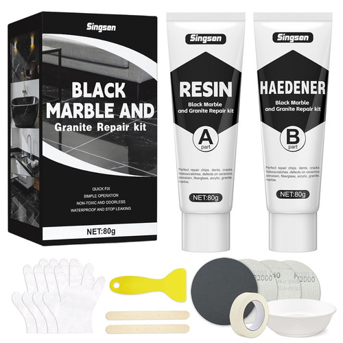 Black marble repair - black,