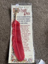 Quill pen red feather - red,