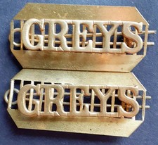 ORIGINAL WW1 (Pair)  "Royal Scots Greys" Shoulder Titles With (Backing Plates)
