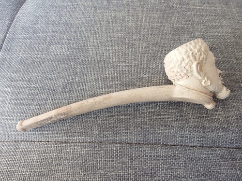Antique vintage clay pipe - clay,