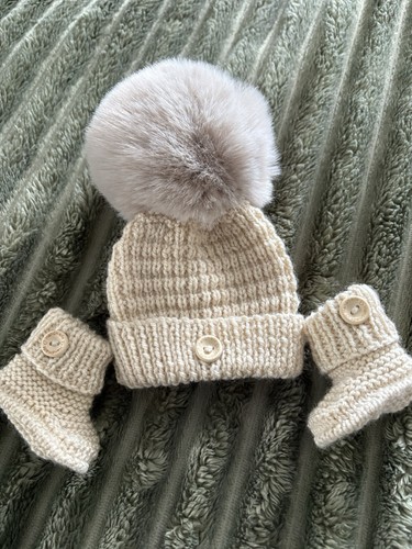 Hand knitted baby hat - hat, &