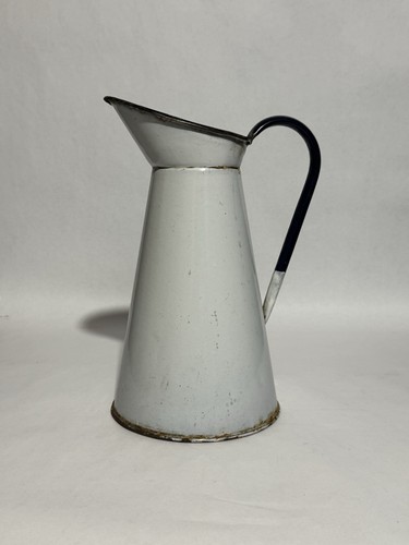 Vintage white enamel - vintage, blue