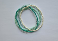 5 x Medium Anklet Ladies Ankle Bracelet 9.5" Stretchy Seed Beads Dainty Beach