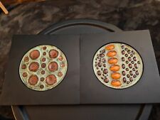 Pair Of Kiln Fired Handmade Fused Glass Autumnal Colours Wall Art FREE UK POST