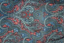 Vintage Tootal blue polyester cravat with paisley pattern