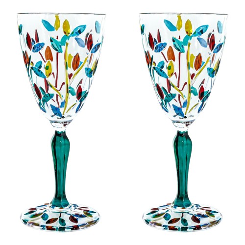 Pair murano wine glasses - pair,