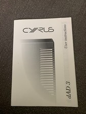 Cyrus dAD3 CD Player - User Instruction Booklet ONLY