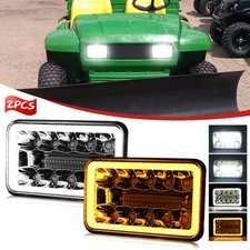 Pair fit John Deere Gator 6X4 Utility Vehicle LED Headlight DRL Offroad Headlamp