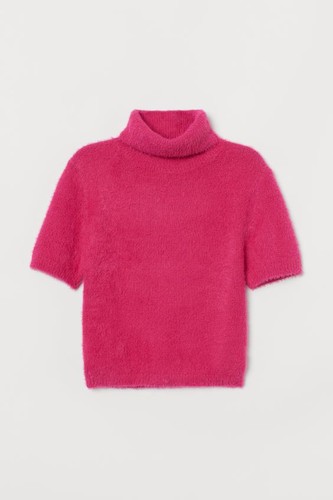Fluffy polo neck jumper - h&m,