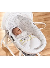 Grey Wicker Moses Basket for