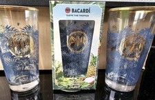2 Bacardi Boxed Glasses Brand New Pub Man Cave Home Bar 