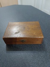 A Wooden Hinged Lid Manikin Cigar Box In Need Of TLC